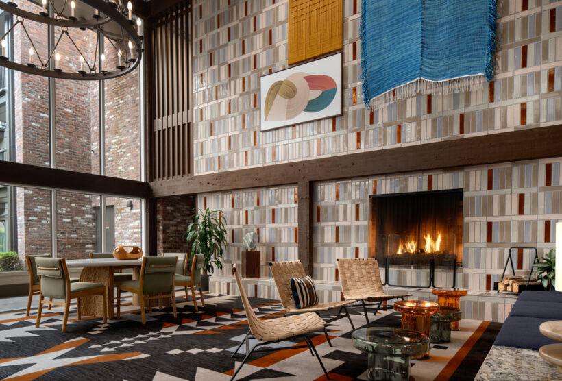 Looby fire place